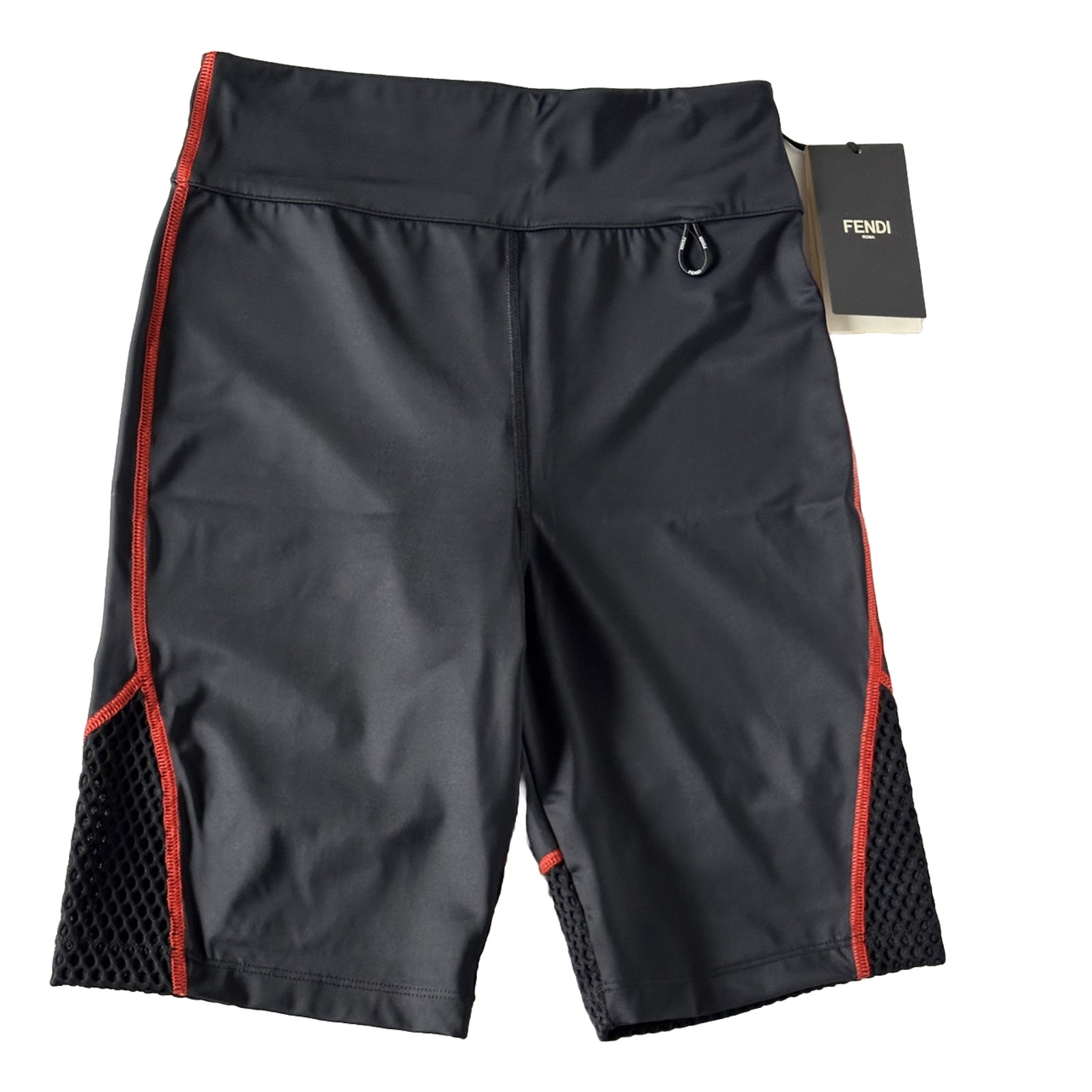 Nwt $430 Fendi Women's Track Shorts Medium Black Made In Italy Fab309